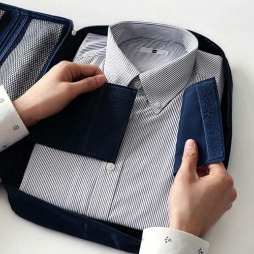 Navy Blue Polyester Travel Packing Organizer Bag for Shirts — view 4