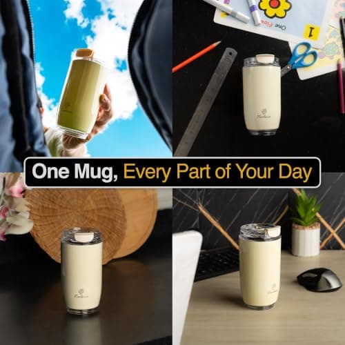 VAELORA Coffee Cup, Vacuum Insulated Stainless Steel Thermal Flask 350ml — view 2