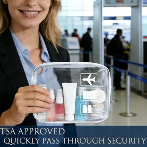 Clear Travel Toiletries Bag 2 Pack TSA Approved Airport Security Liquid Bag — view 5