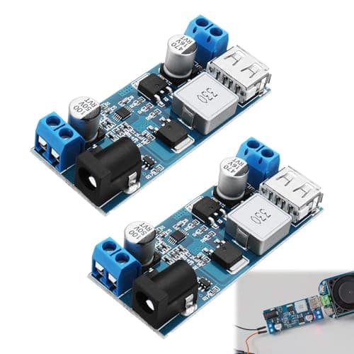 2Pcs 24v/12v to 5v Converter, 5A Power Buck Converter, 12V to 5V DC-DC Power Down Module, High Efficiency Voltage Regulator for DIY Electronic Projects, Wide Compatibility Efficient-Power Conversion