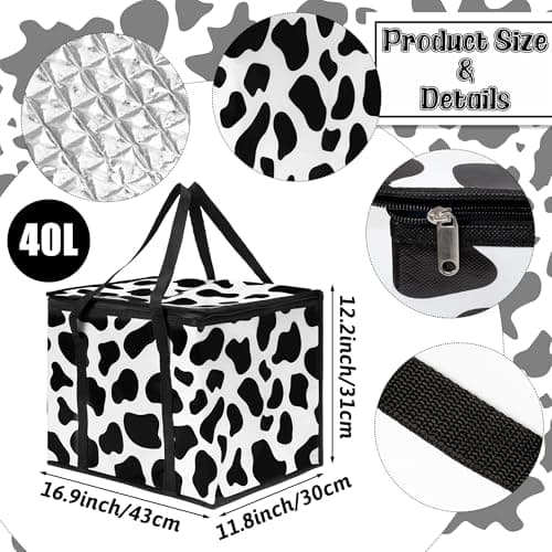 GwaOery Cooler Bag 40L Insulated Picnic Thermal Food Delivery Bag (White) — view 2