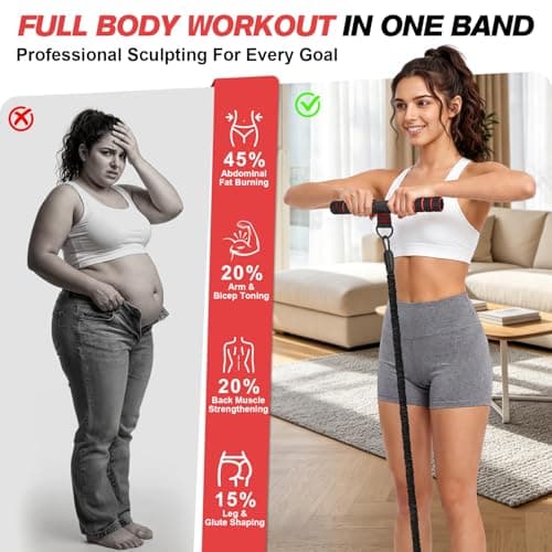 WOQQW Multifunction Pedal Resistance Band With Handle, Upgraded 3 Tube Adjustable Foot Resistance Bands for Core, Arm, Legs, Body Puller Trainer - Pilates & Home Gym Equipment for Women Men Exercise — view 3