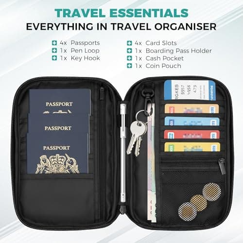 INNKGLE Passport Holder Travel Wallet, White — view 2