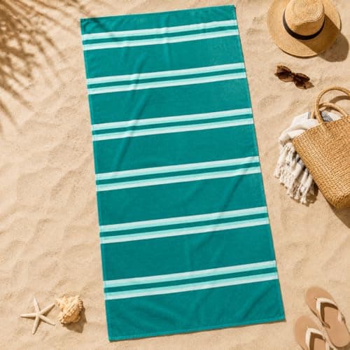 Adore Striped Beach Towels 2 Pack - Teal 75 x 150 cm — view 4