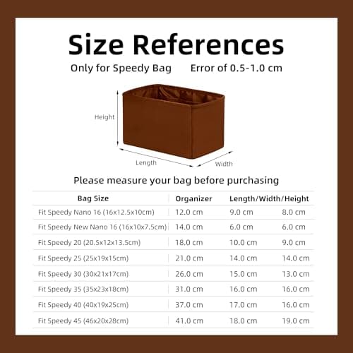 DGAZ Silk Bag Organiser Insert Fits Speedy (30, Gold) — view 6