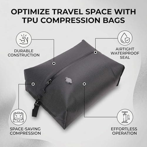 Naroote TPU Vacuum Storage Bags for Travel (Black) — view 3