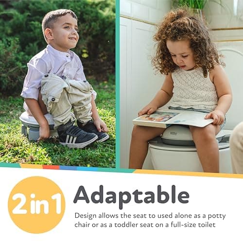 Nuby Go Potty Portable Toddler Toilet, Non-Slip, Travel Ready, Splash Guard, Suitable for 18+ Months (20 Disposable Bags Included) — view 5