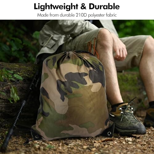 Lunhoo 6 Pack Camouflage Drawstring Bags, 42 x 34 cm, Camo Polyester Pack, Lightweight Drawstring Camping Bag for Gym, Travel, Sport, Party Gift Party Favors — view 5