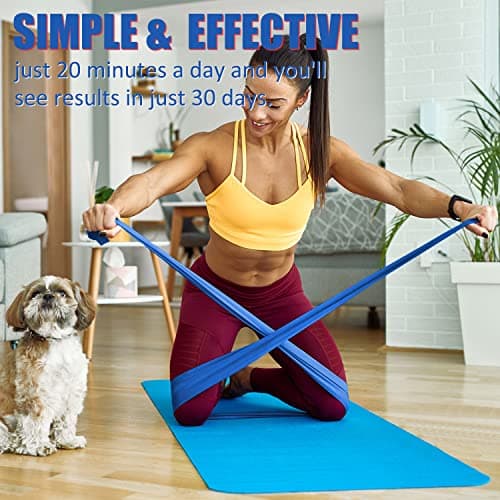 Resistance Exercise Band Kit - Strength Training & Conditioning - Pilates - Resistance Bands for Mobility Strength & Rehab Premium Quality, 3Pack (1.5M-3 Pack) — view 6