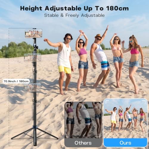 DMYWB 71" Phone Tripod with 2 LED Lights & Wireless Remote — view 3