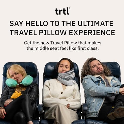 trtl Pillow Plus - Adjustable Neck Pillow for Traveling - Plane Pillow with Foam Padding for Head and Neck Support - Machine Washable - Waterproof Carry Bag - Charcoal — view 2