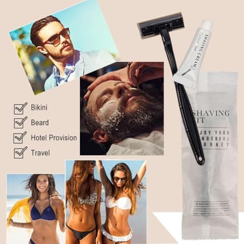 20Pack Luxury Disposable Razors Kit Individually Packed with Shaving Cream, Environmentally Friendly Travel Razor Toiletries Amenities Care Accessories, Versatile Razor Set for Home, Hotel — view 6