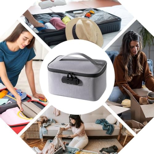 Bag with a Padlock Pouch Waterproof Multifunction, grey, Refer to the — view 4