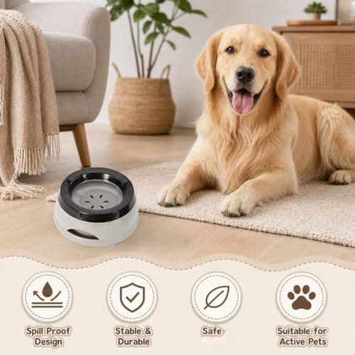 Non Spill Dog Water Bowl, Portable Dog Water Bowl, Grey — view 4