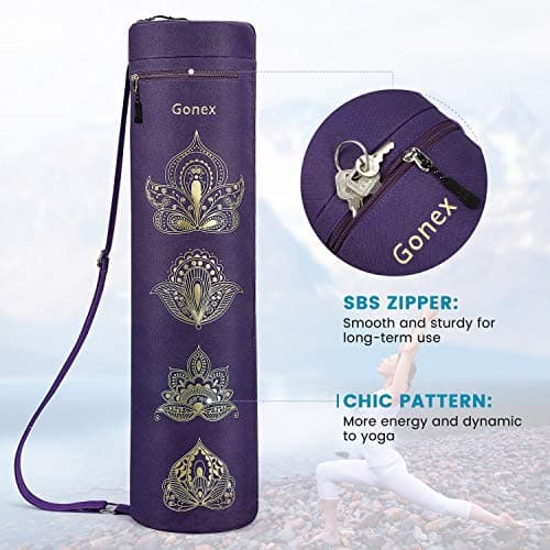 Gonex Yoga Mat Bag, Full-Zip Mat Carrier, Purple — view 3