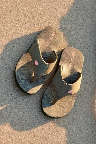 Animal Swish Womens AOP Slip-On Flip Flops Dark Khaki 5 — view 3