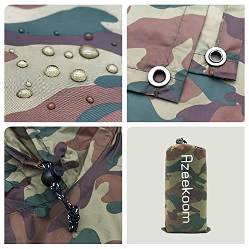 Azeekoom Rain Jacket Rain Poncho, Raincoat Waterproof Unisex Camping Tent Camping Blanket 3-in-1 Multifunctional Rain Cape for Outdoor Picnic Trekking Camping Fishing Hunting Trip(Camouflage) — view 2