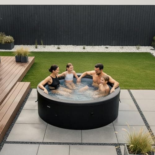 Wave Tahoe 4 Person Eco Foam Hot Tub | Portable Outdoor Spa with Integrated Heater, 40°C Rapid Heating & WiFi App Control | 70 BubbleJet Massage, FrostFree | Charcoal Black | Standard — view 4