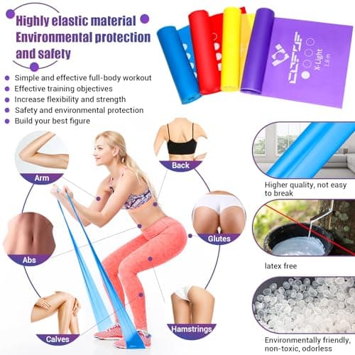 COFOF Resistance Bands, 1.8m/5.9ft Exercise Band with 4 Resistance Levels — view 4