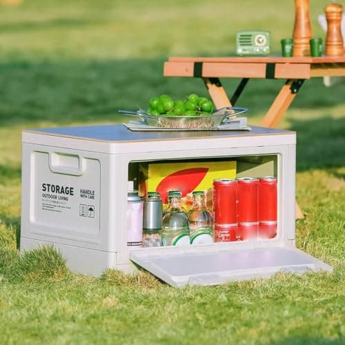 Outdoor Camping Folding Box 50L Foldable Lid Wooden Cutting Board — view 3
