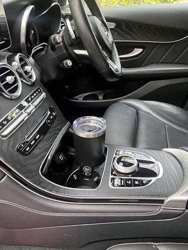M O N I Rambler Travel Mug, Stainless Steel Vacuum Insulated with Silver Trim, Fits Car Cup Holder 10 oz (295 ml) — view 6