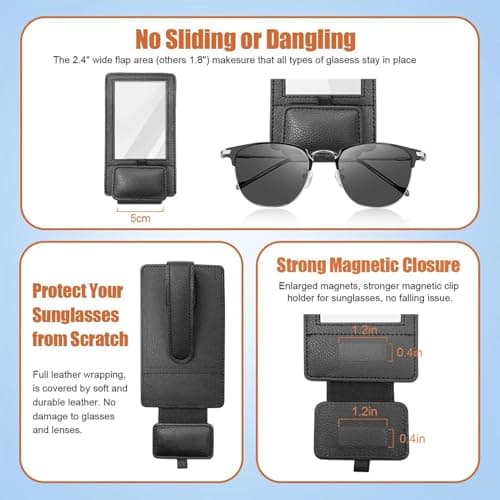 Car Visor Photo Clip 2-in-1 Auto Glasses Picture Magnetic Organizer — view 5