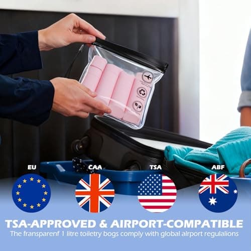 3PCS Clear Travel Toiletry Bags, GeeRic 20 * 20CM Makeup Bag TSA Approved Waterproof Liquid Pouch for Airport Durable Multifunctional Storage Sealed Bag for Passport Document Business Trip/Camping — view 4