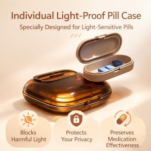 Bamily Pill Organiser, Pill Box, 6 Compartments BPA-Free Food-Grade Plastic, Moisture-Proof Portable Detachable with Silicone Ring Snap Lock, for Travel Pocket Purse Daily Vitamin Medication Storage — view 5