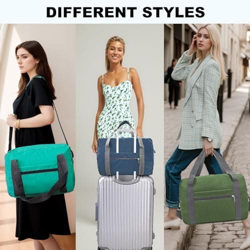 for Easyjet Airlines Cabin Bag 45x36x20 cm Underseat Travel Foldable Duffel Bag Holdall Tote Bags Overnight Carry on Luggage for Women and Men(30L, Teal) — view 6