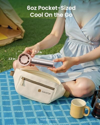 gaiatop Powerful Handheld Fan Rechargeable, High Speed 100-Level Turbo Fan — view 6