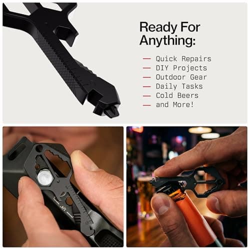 KeySmart Multitool Pro - 18-in-1 Multifunction Key Shaped Tool Pocket Multi-Tool Key Chain Bottle Opener Keychain, Key Multitool Keychain for Men Gift, EDC Gear Keychain, Black, 3 Pack — view 3