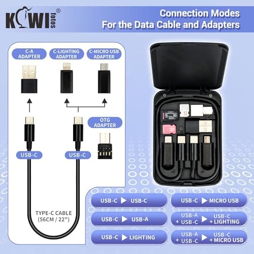 KIWIFOTOS Multi-Function Data Cable Kit Multi-Type Charging Cable Convertor — view 3