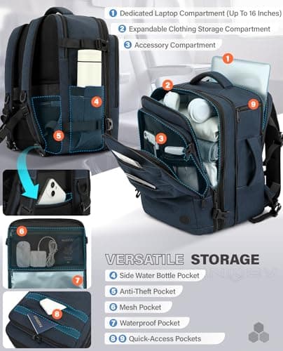 VANKEV 40x30x20 Expandable Ryanair EasyJet Eurowings Wizz Air Cabin Bag — view 3