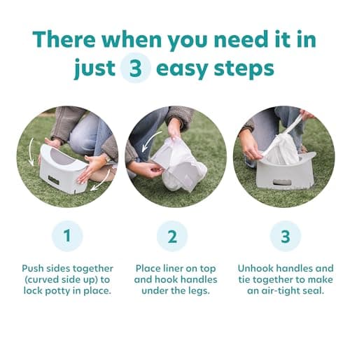 Potette® Fold ‘N’ Go Travel Potty – Compact Portable Potty for Toddlers & Kids | Foldable Baby Toilet Seat with 3 Disposable Liners | Ideal for Car Journeys, Travel & Potty Training On the Go — view 3