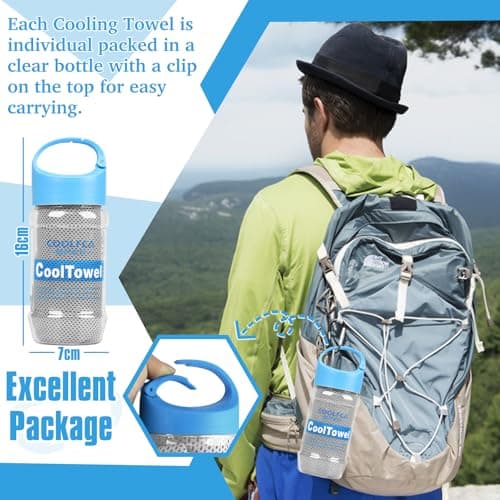 VAKKI Cooling Towel, Ice Cold Sports Sweat Towels for Instant Relief Perfect Coolings Scarf Neck,Forehead, Wristband, Bandana, Stay Cool from Over Heating During All Kinds of Sport and Exercise — view 6