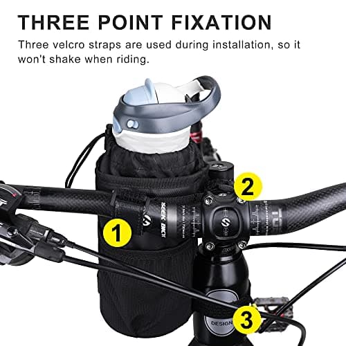 Rhinowalk Bike Handlebar Water Bottle Holder Bag Bicycle Front Insulated Stem Bag Drink Cup Holder — view 2