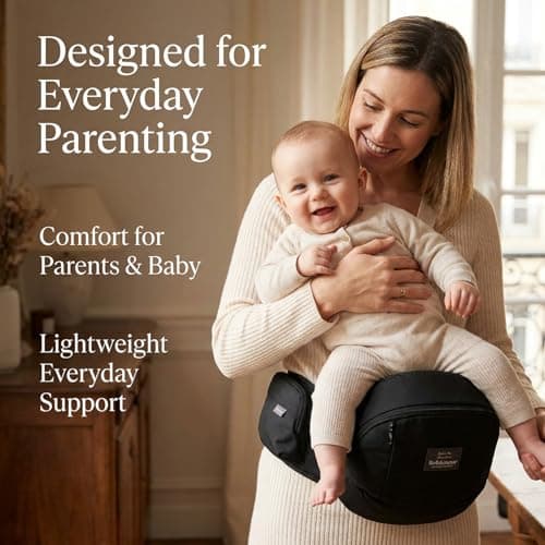 Bebamour Baby Hip Seat Carrier, Ergonomic Waist Seat for Baby & Toddler, Hands-Free Side Carry Support, Padded Waist Belt, Lightweight Design, Black — view 6