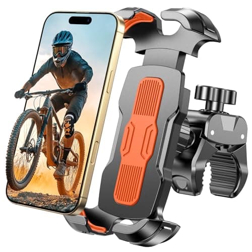 Rolgno Bike Phone Holder, [1s Release & 360° Rotate] Motorbike Phone Mount