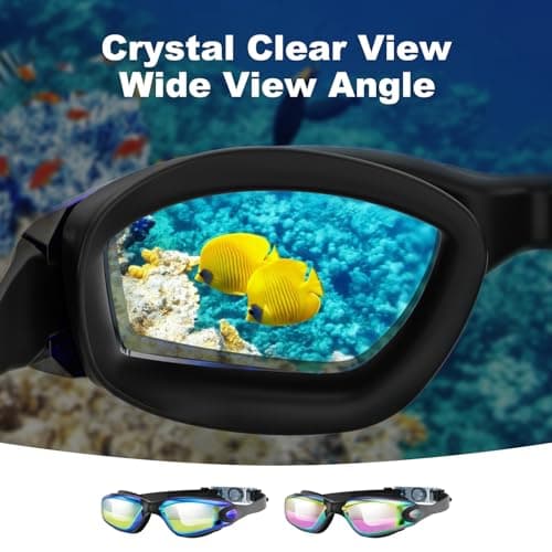 Yomisee Swimming Goggles 2 Pack, Swim Goggles with Nose Clip & Earplugs Anti Fog No Leaking Clear Vision for Adult Women Men — view 3