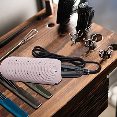 Heat Resistant Silicone Mat Pouch for Hair Styling Tools, Curling & Flat Irons Non-Slip Travel Cover, Small Portable Straightener Pad for Curler Wands Storage, Hot Waver (Pink) — view 6