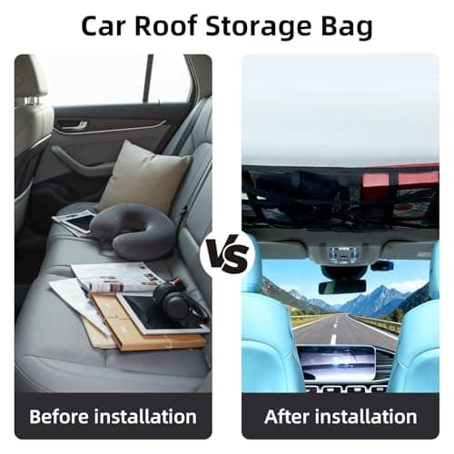 Car Ceiling Cargo Net, 90cm x 65cm Upgraded Anti-Sag Roof Storage Organiser — view 5