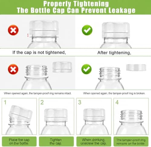 8 Pack Plastic Juice Bottles with Lids, 6.8Oz/200ml Sensory Bottles Empty — view 5