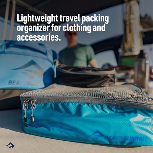 SEA TO SUMMIT - Garment Mesh Bag S - Water-Resistant Ultra-Lightweight Packing Cube - Ultra-Sil Nylon - Durable Zips & Grab Tags - For Travel - Spicy Orange - 25 x 19 x 9cm - 60g — view 6