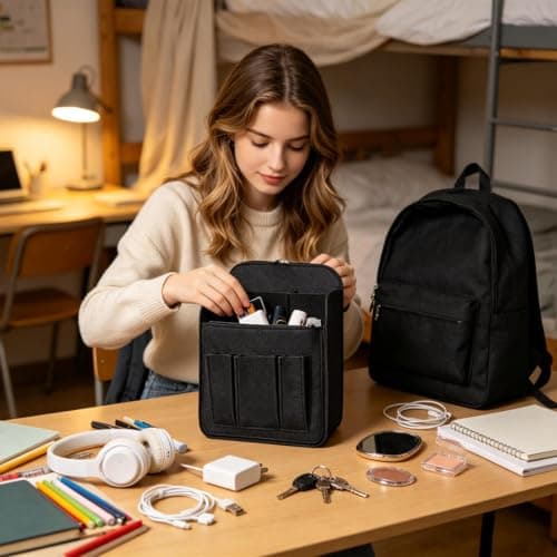 Backpack Insert Felt Inner Bag Large Compartment Case — view 2