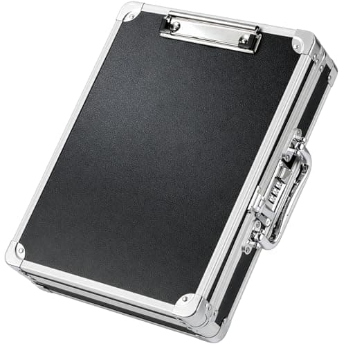 GREENSAPPIRE Portable Aluminum Storage Case with Lock, Multi-Compartment Organizer Box for Documents, Electronics & Valuables, Travel File Box with Handle, Secure Office & Home Storage Solution
