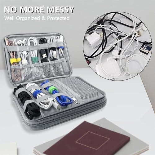 Teskyer Travel Cable Organiser Bag, Travel Essential, Dark Gray — view 2