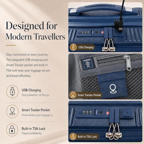 Aerolite 55x40x20 Expandable Cabin Suitcase with Front Laptop Compartment — view 4