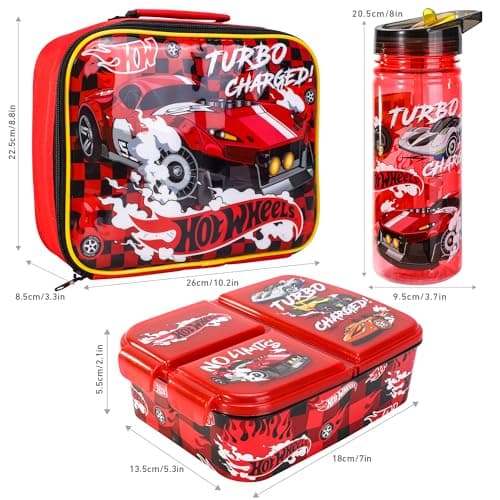 Hot Wheels Kids Lunch Box Set – School & Travel Snack Boxes Set of 3 — view 3