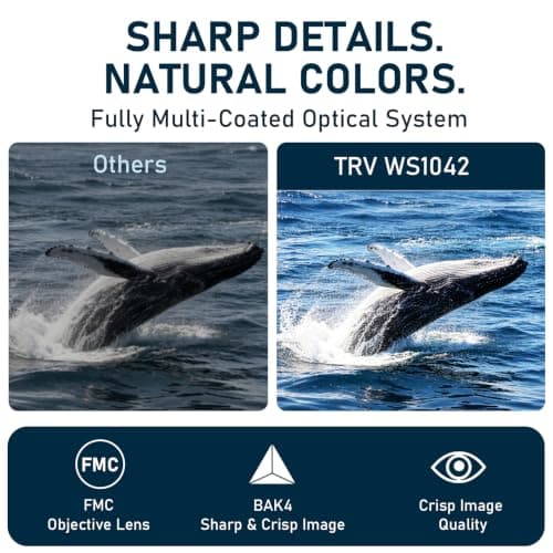 TRV 10x42 Binoculars for Adults, High Powered HD Binoculars for Bird Watching, Outdoor Waterproof Fogproof Binoculars for Hiking, Travel & Wildlife Viewing, with Phone Adapter — view 3