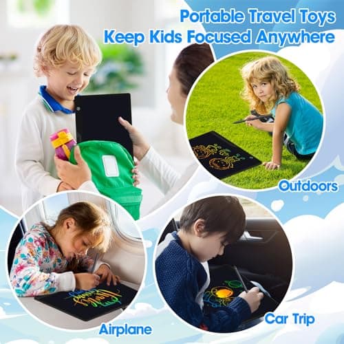 POPERFUN 16 Inch LCD Writing Tablet for kids, Colorfuls Doodle Board, Rechargeable Kids Drawing Pad Education and Learning Toys for Ages3 4 5 6 7 8 Christmas Birthdays Gifts for Girls Boys Adults — view 5